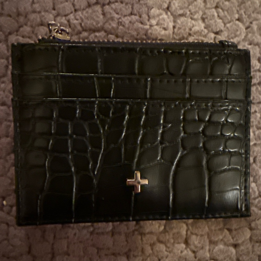 PETA And Jain Black Crocodile Wallet
